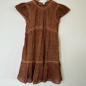 Sea New York Girls Smock Dress Size 7/9 Brown